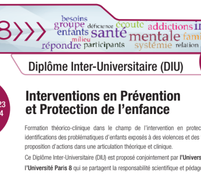 DIU "Interventions en Prévention et Protection de l'Enfance. Approche théorico-clinique" 2023-2024